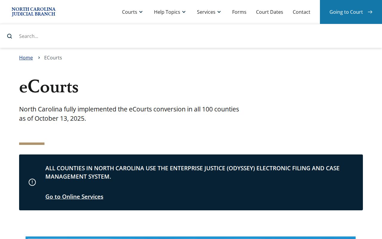 Stokes County case search through North Carolina eCourts statewide system