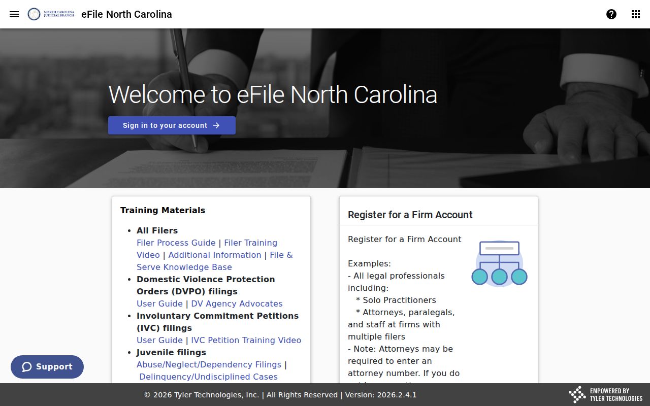 Stokes County case search and North Carolina File and Serve are separate systems