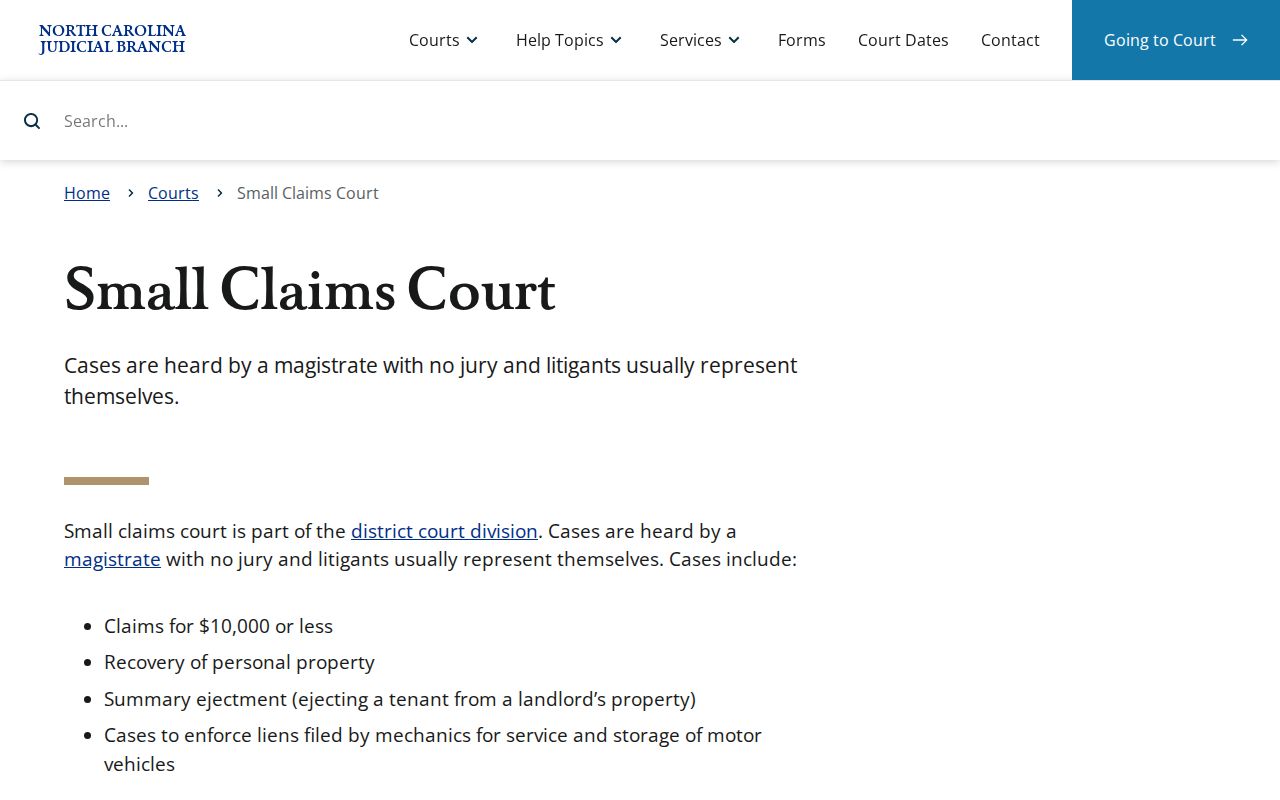 Stokes County civil docket magistrate small claims court source