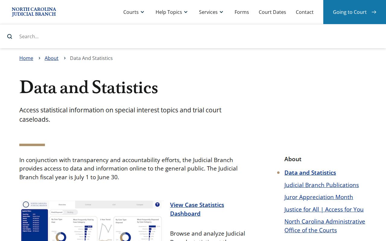 Stokes County court docket Judicial Branch statistics dashboard