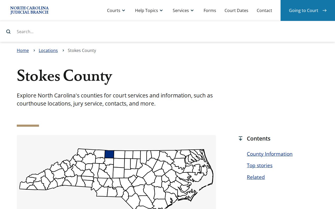 Stokes County court docket Judicial Branch landing page