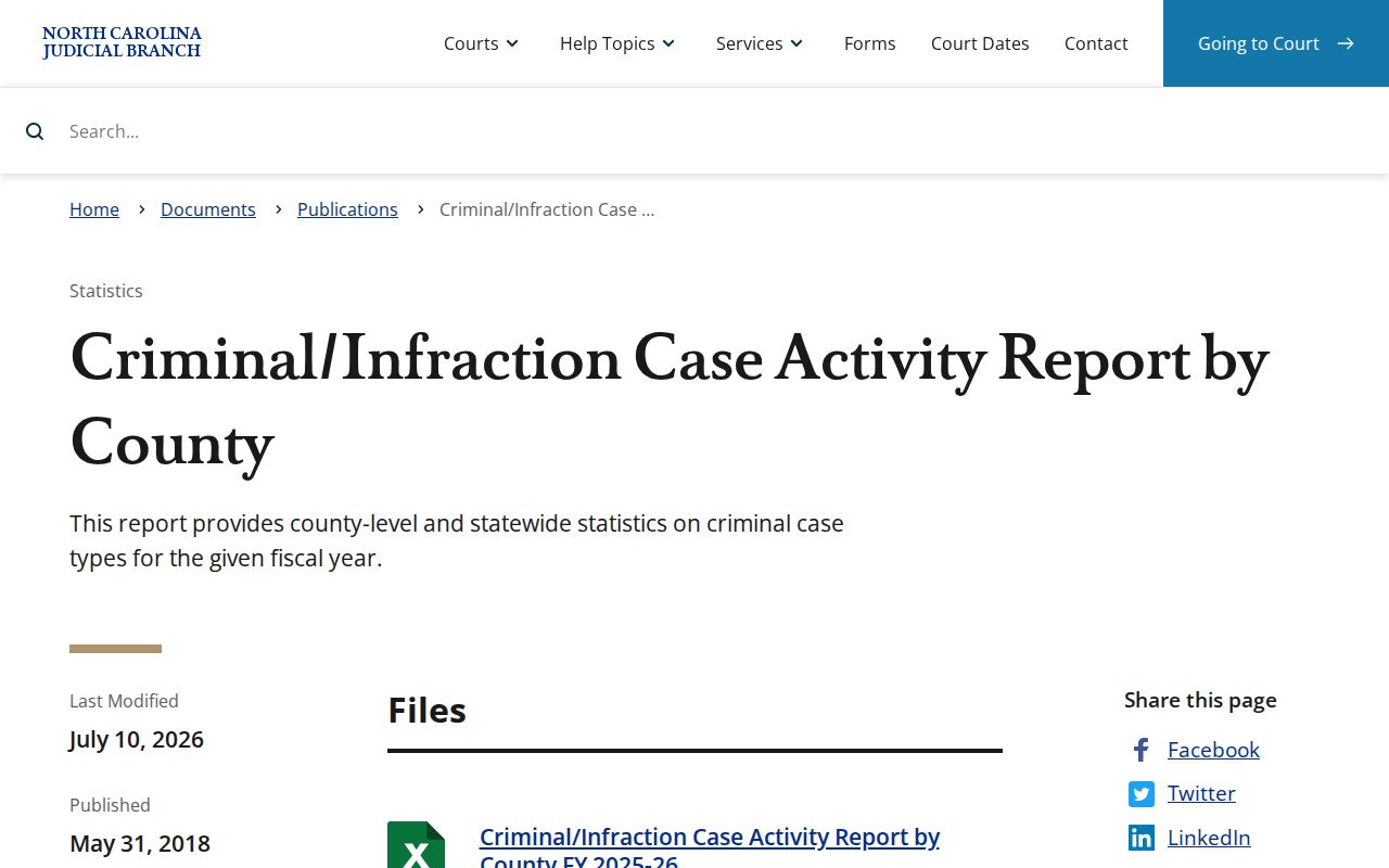 Stokes County traffic court records criminal and infraction county report source